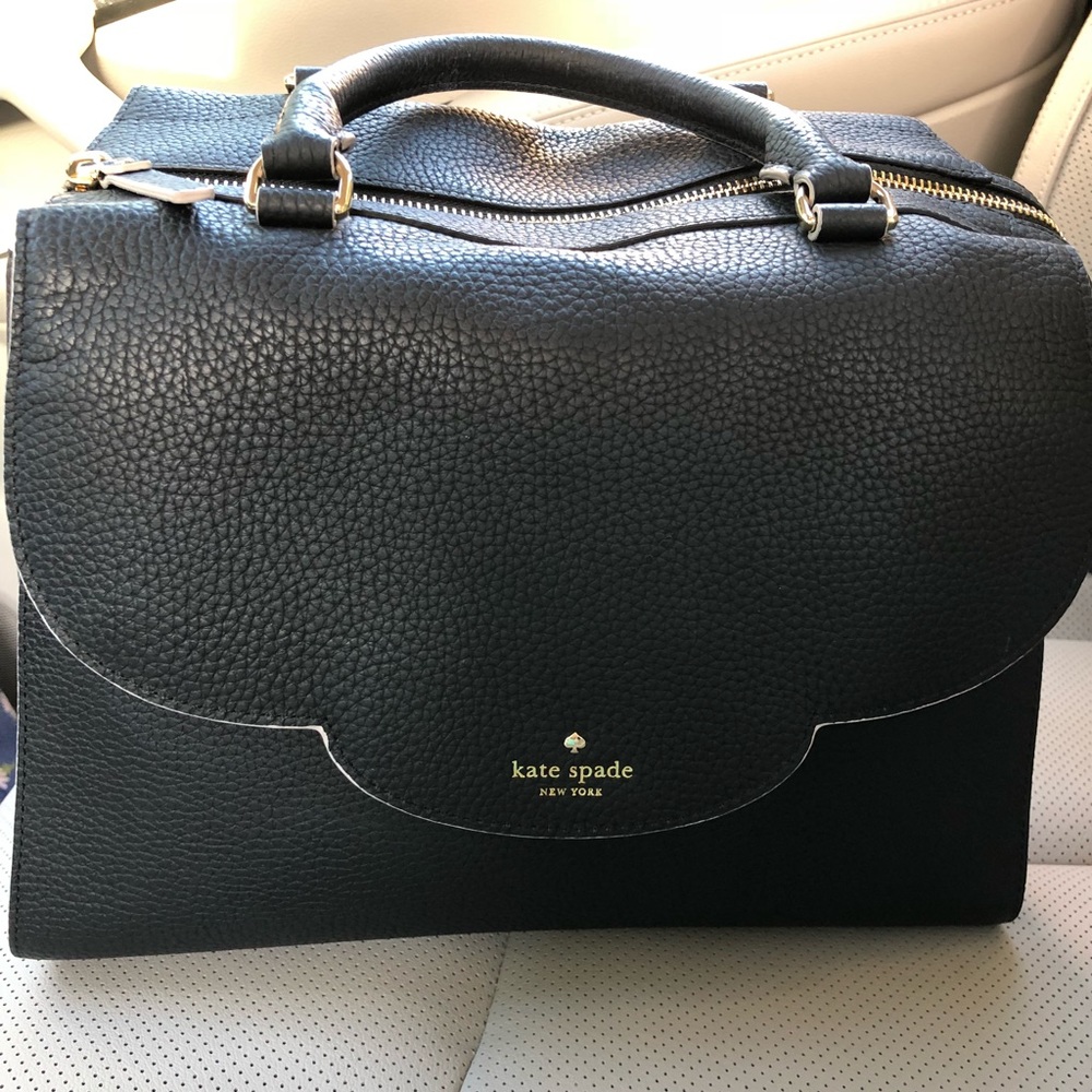 Late Spade Black Leather Bag